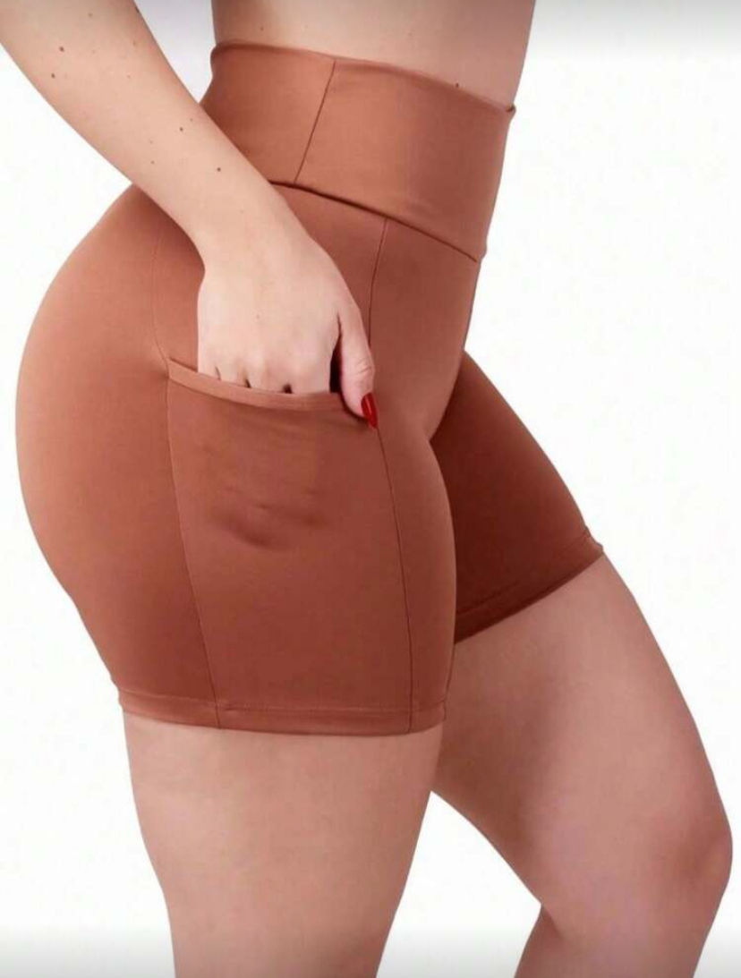 Shorts fitness com BOLSO para academia ciclismo ginastica e atividade ar livre