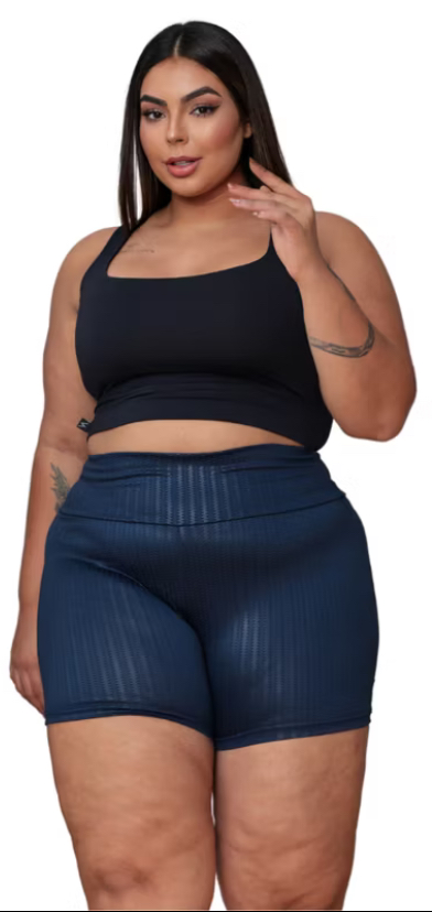 Short Shortinho Feminino 3D Legging Suplex Leg Academia Cintura Alta Levanta Bumbum