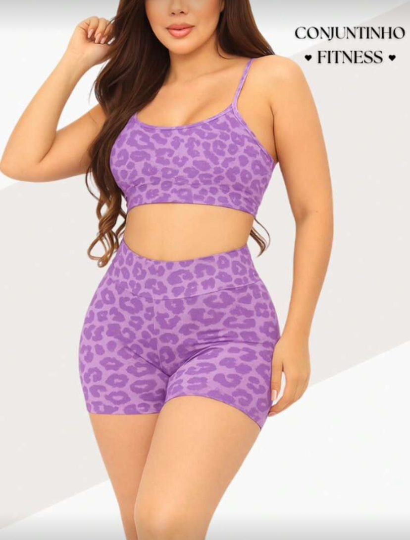 Conjunto Short e Top Alcinha Canelado Feminino Roupa Academia Fitness Esportivo Treino